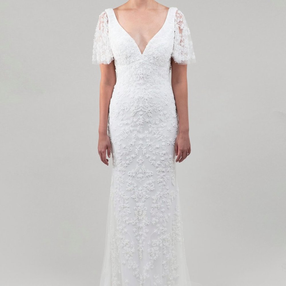Gorgeous beaded designer wedding gown! - Picture 6 of 8